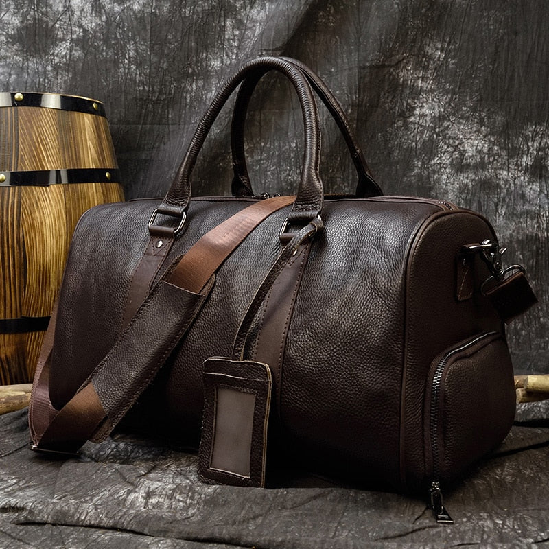 Genuine Leather Travel Bag / Weekend Duffle Bag