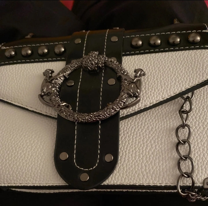 Leather and Chain Shoulder Messenger bag